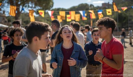 Teilnehmer beim Acampallengua im Parc de na Molla in Manacor
