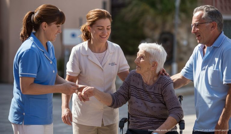 Konzentration auf Pflege: Calviàs Wandel zur Stiftung Seniorenresidenz in Calvià mit Personal und Bewohnern im mediterranen Umfeld