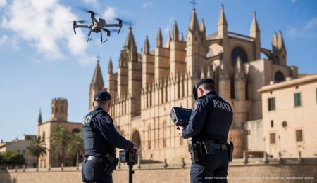Drohnenflug über Kathedrale in Palma de Mallorca sorgte für Aufsehen Polizeieinsatz an der Kathedrale von Palma de Mallorca wegen Drohne