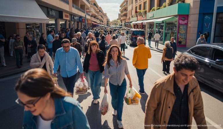 Einkaufszentrum in Palma de Mallorca während Ostern