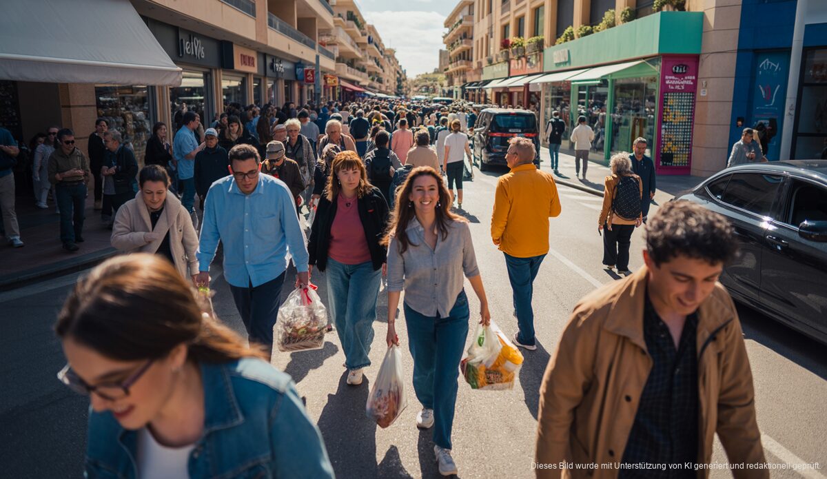 Einkaufszentrum in Palma de Mallorca während Ostern