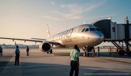 Etihad Airways Flugzeug am Flughafen Palma vor dem Start