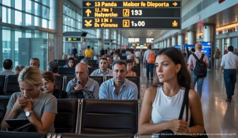 Flugpreise auf Mallorca steigen: Die Auswirkungen auf Verbindungen Reisende am Flughafen Palma de Mallorca besorgt um Flugverbindungen