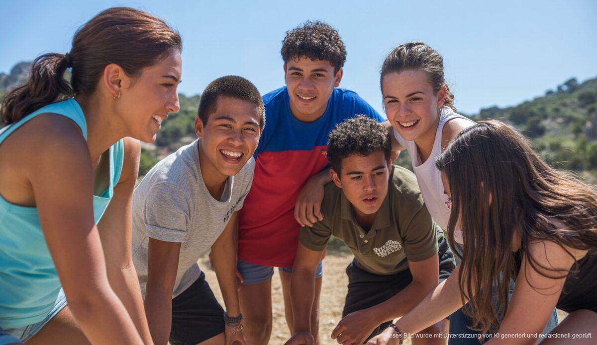 Bild des Jugendcamp La Victòria in Alcúdia, Mallorca, mit jungen Teilnehmern bei Freizeitaktivitäten