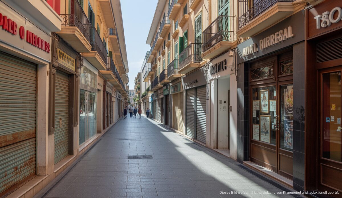 Geschlossene Geschäfte auf Mallorca, wirtschaftliche Herausforderungen