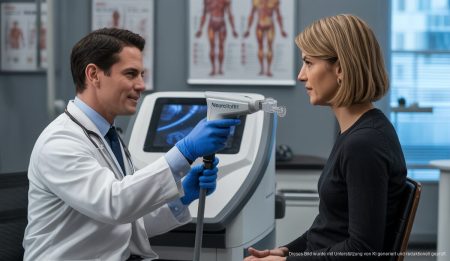 Neue Alzheimer-Therapiemethode mit dem Neurolith auf Mallorca eingeführt Neurolith-Gerät für Alzheimer-Behandlung in einer Klinik auf Mallorca.