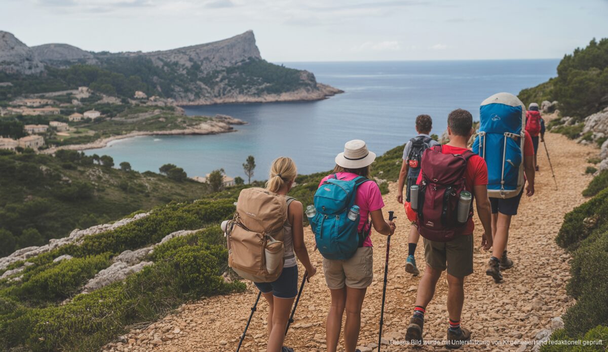 Hiker auf dem GR 226 Wanderweg auf Mallorca
