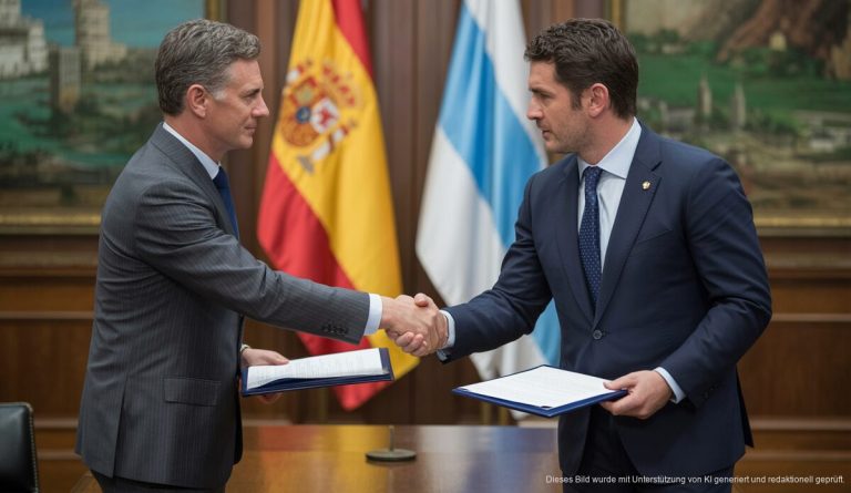 Palma und Santa Cruz de Tenerife beschließen Städtepartnerschaft Beamte von Palma und Santa Cruz bei der Unterzeichnung der Partnerschaft