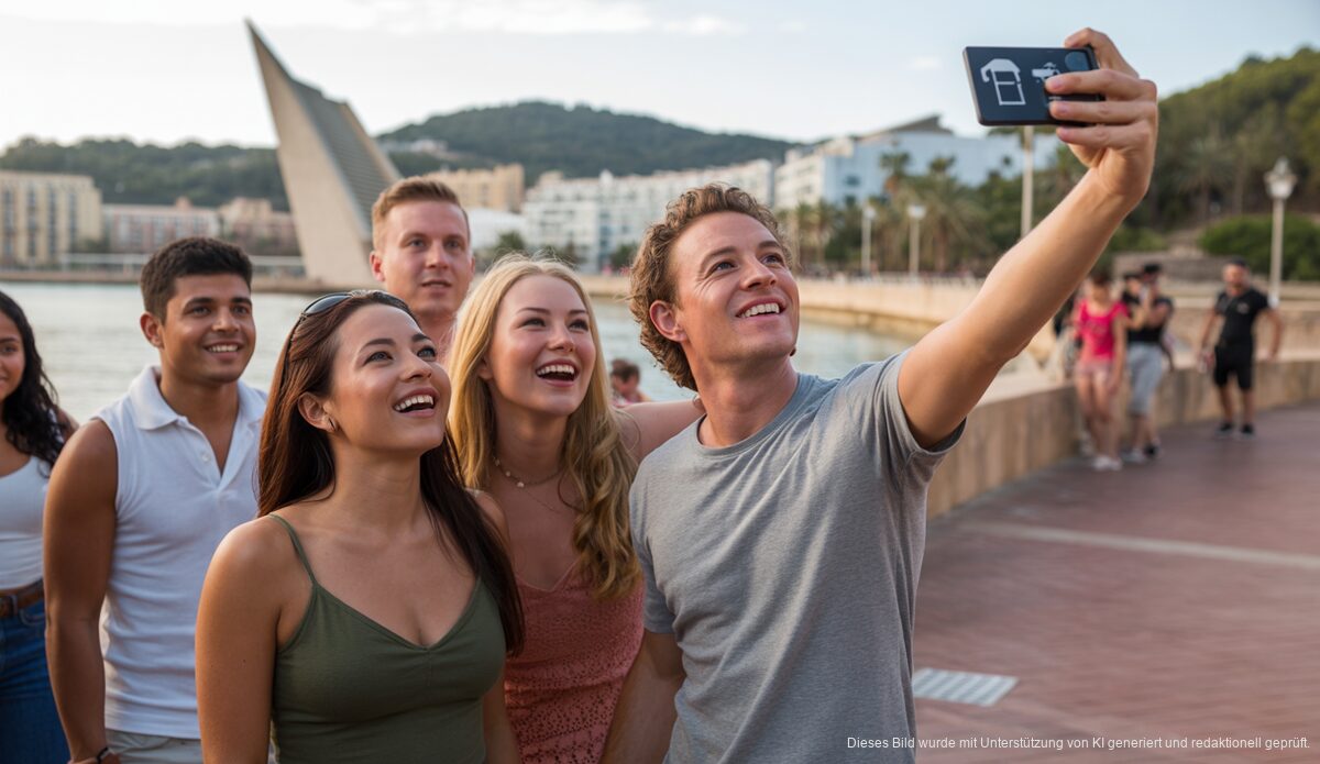 Innovative Selfie-Route belebt Tourismus in Magaluf Touristen auf der Selfie-Route, Magaluf