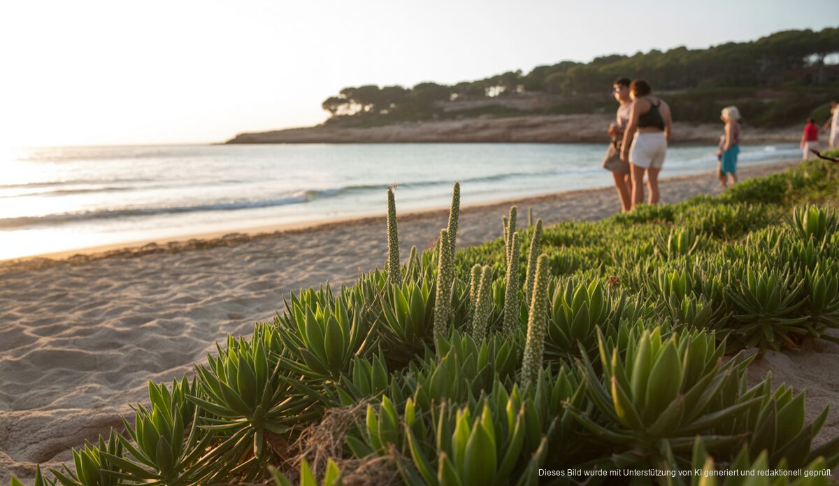 Ansicht eines Strandes auf Mallorca mit Posidonia-Seegras
