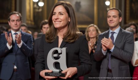 Forscherin Ana María Traveset erhält nationalen Forschungspreis Ana María Traveset bei der Verleihung des Forschungspreises in Barcelona