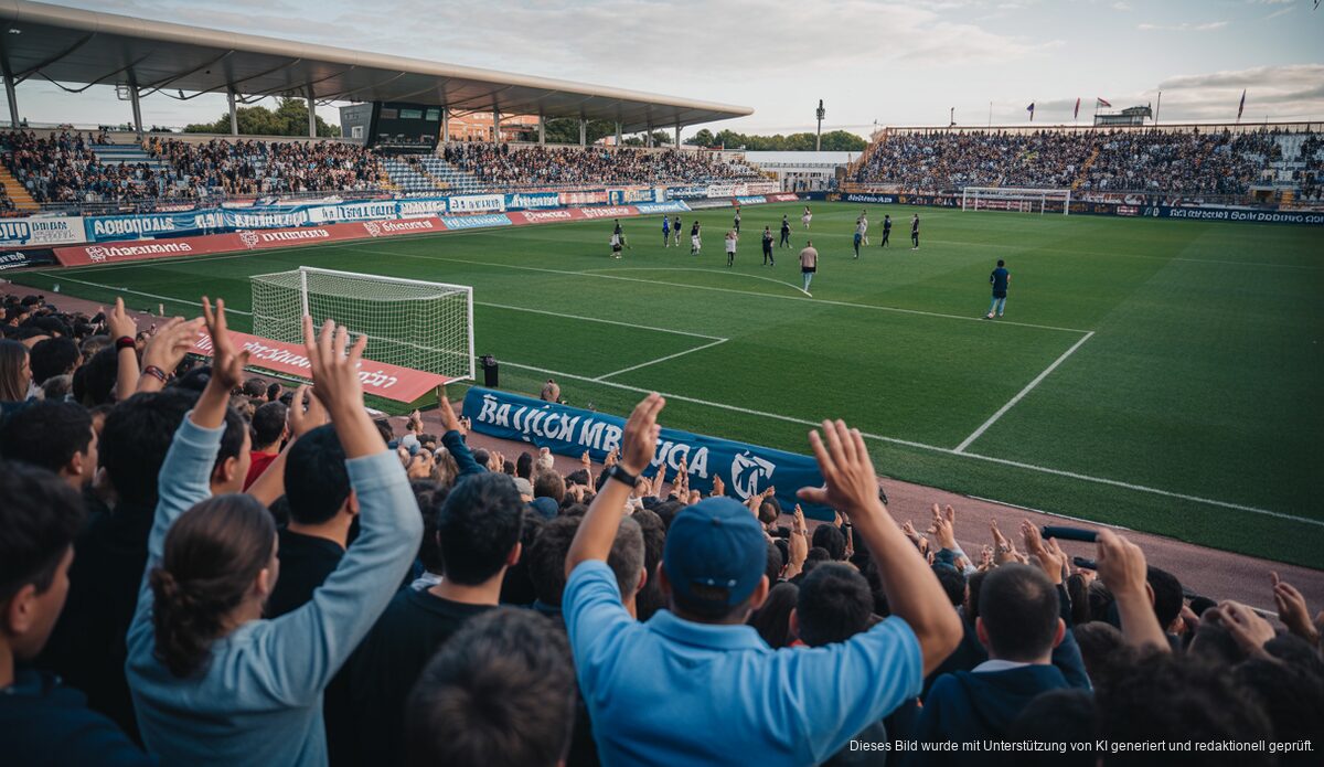 Stadion von Atlético Baleares während eines entscheidenden Playoff-Spiels.