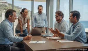 Calvià unterstützt neue Selbstständige mit finanziellen Hilfen Diskussionen über finanzielle Unterstützung im Büro von Calvià