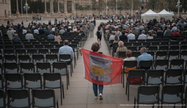Geringschattige Teilnahme am Correllengua 2026 auf der Plaza de España in Palma