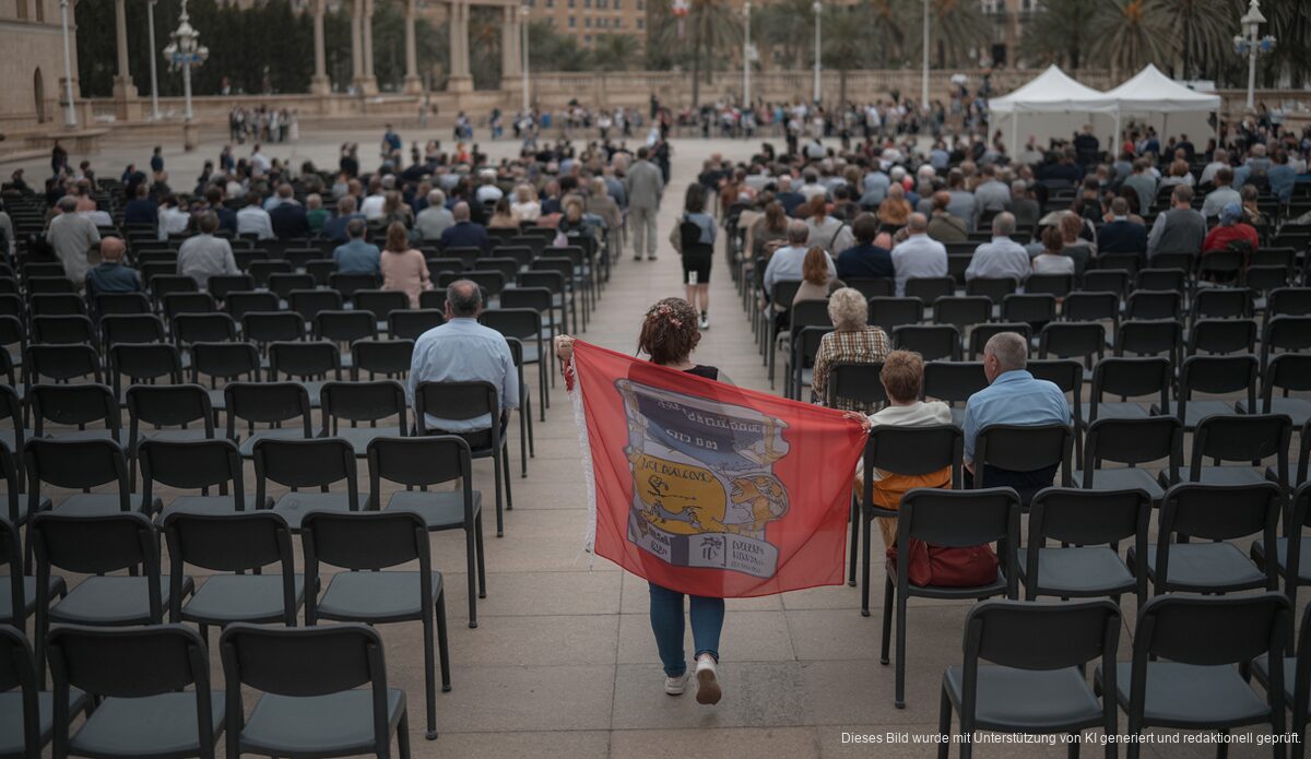 Geringschattige Teilnahme am Correllengua 2026 auf der Plaza de España in Palma