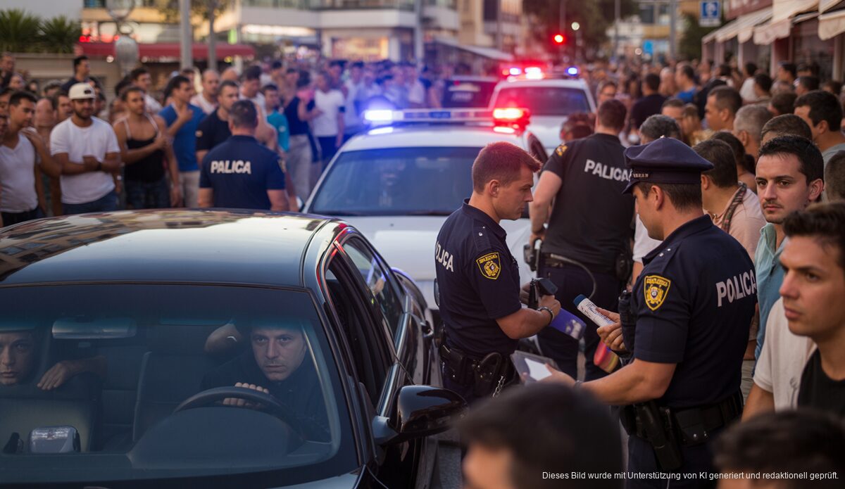 Polizeikontrolle bei illegalem Autorennen in Palma de Mallorca