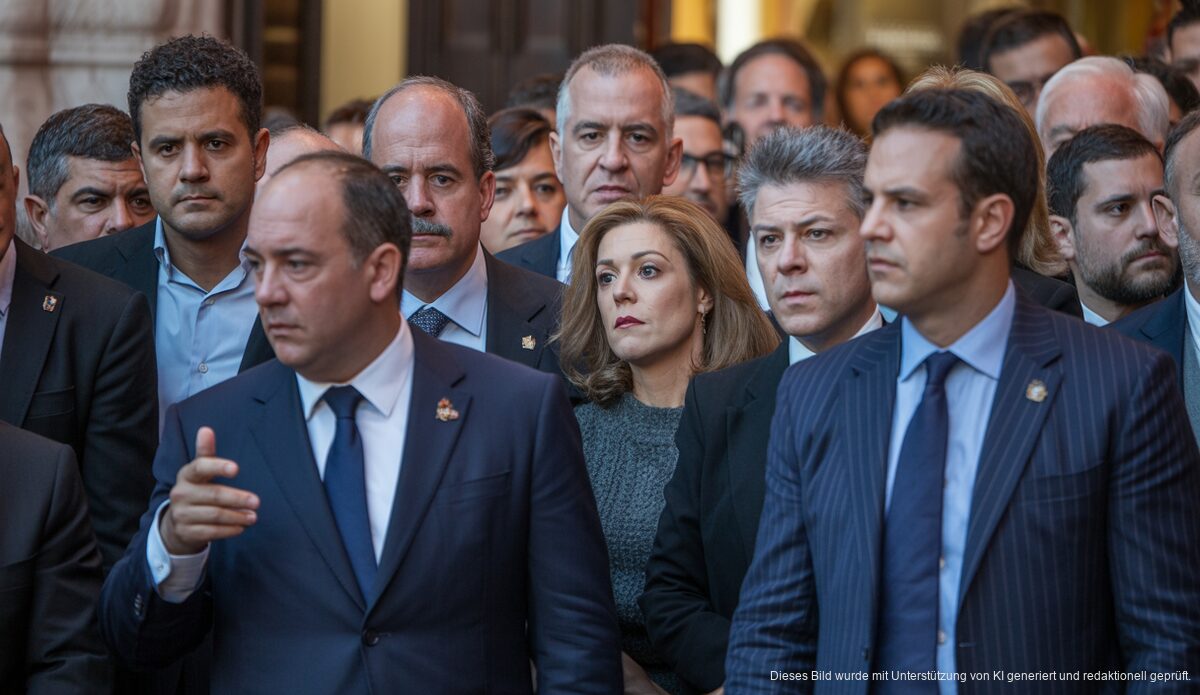 Politische Veranstaltung in Palma de Mallorca mit leerem Stuhl