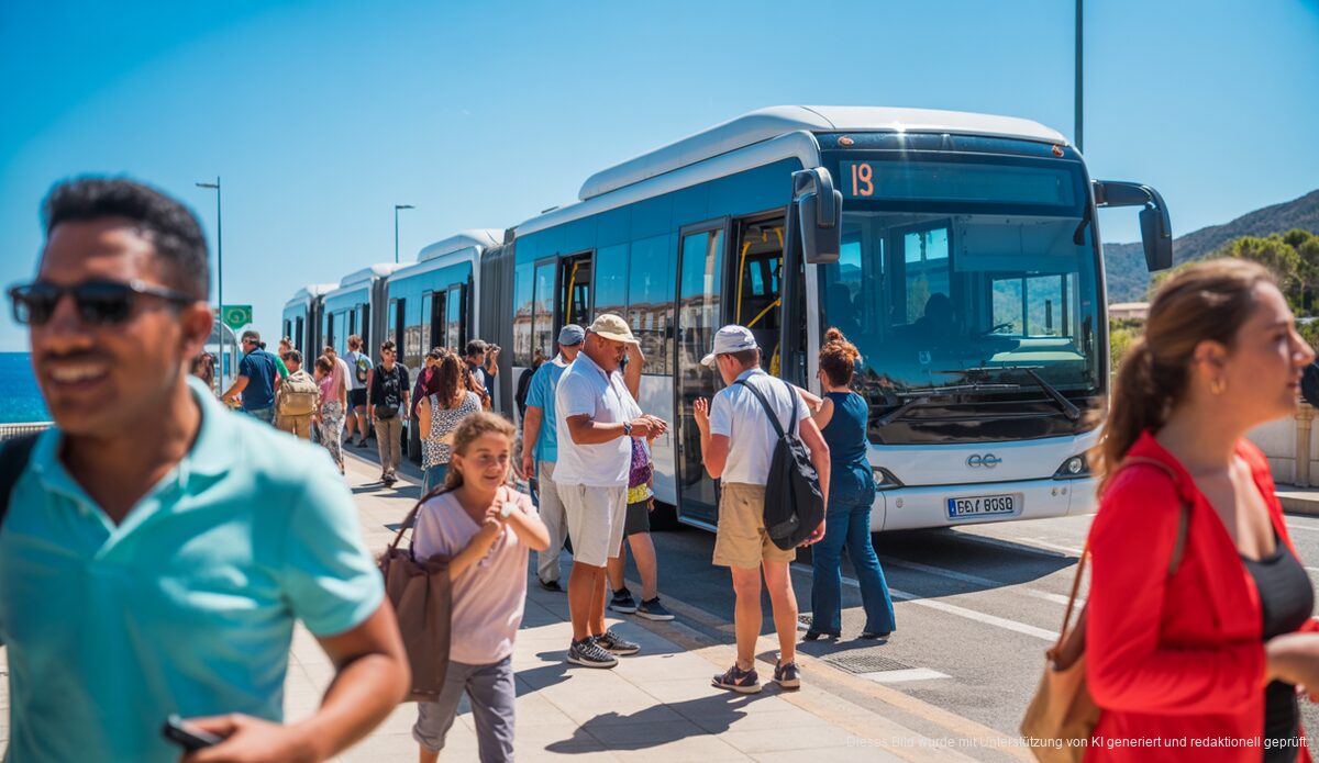 Mallorca kostenlose Mobilität mit modernen Bussen und Passagieren