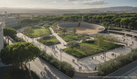 Neuer Stadtpark in Palma de Mallorca mit Grünflächen und renoviertem Velodrom