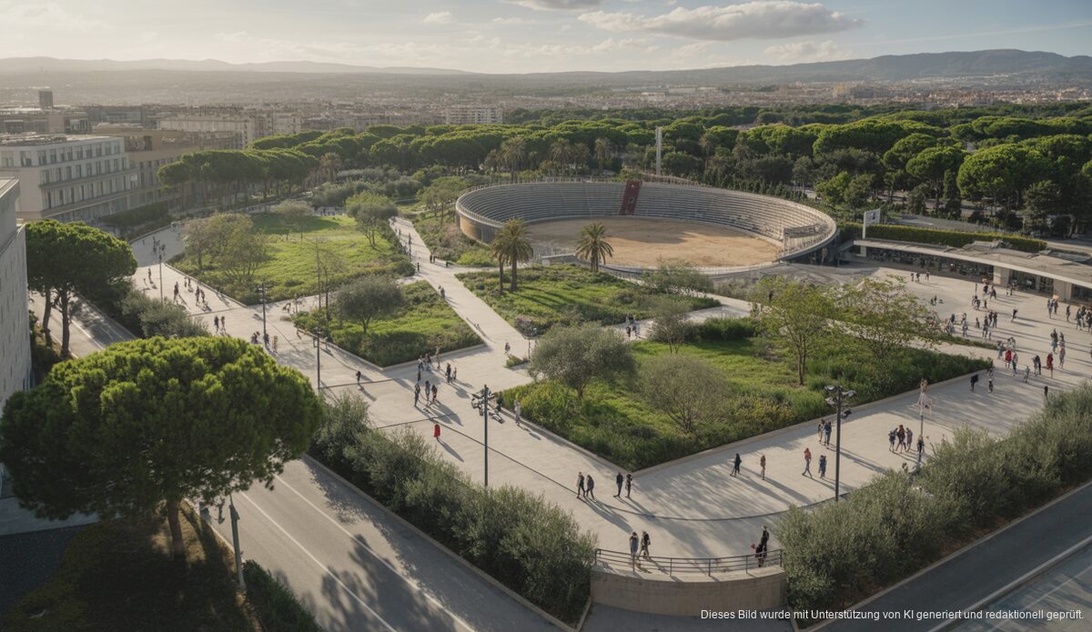 Neuer Stadtpark in Palma de Mallorca mit Grünflächen und renoviertem Velodrom