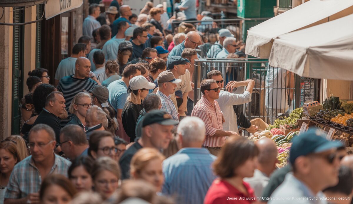 Tourismusboom in Soller: Auslastung übertrifft die Einwohnerzahl Touristen in Soller, Mallorca, beleben die Stadt