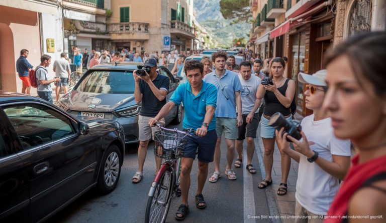 Überfüllung in Valldemossa durch Touristen und Radfahrer