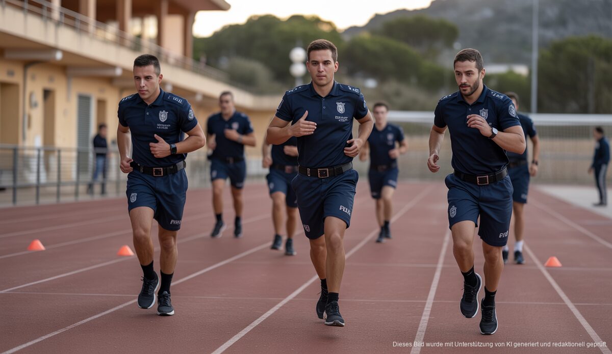 Aspiranten absolvieren körperliche Prüfung in Inca, Mallorca