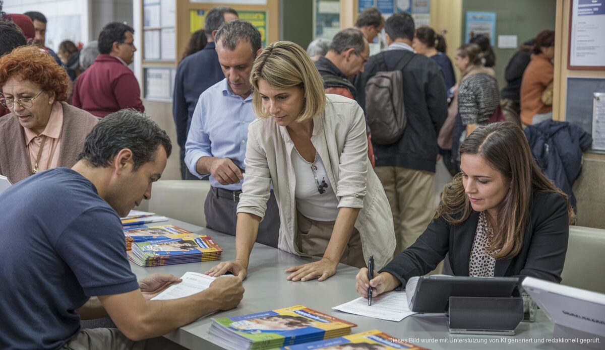 Inca und Calvià bieten finanzielle Unterstützung für Schulmaterial Bild von einem Verwaltungsbüro in Inca, wo Familien Unterstützung für Schulkosten beantragen