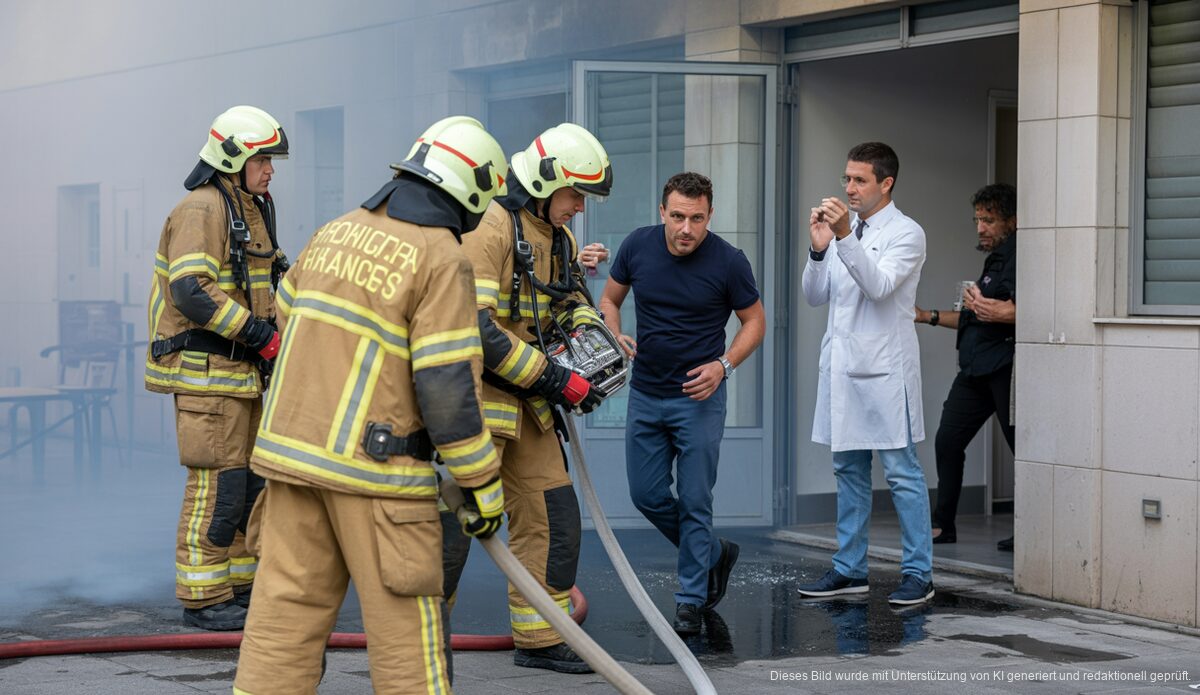 Rückkehr zur Normalität nach Brand im Krankenhaus von Manacor Brand im Krankenhaus von Manacor in Spanien, Feuerwehr im Einsatz