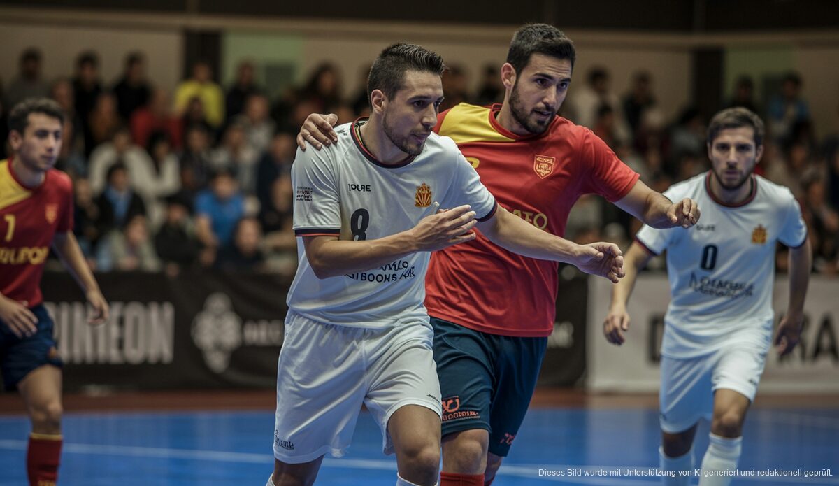 Illes Balears Palma Futsal im entscheidenden Playoff-Fight Futsal-Spiel zwischen Illes Balears Palma und einem anderen Team in Palma de Mallorca.