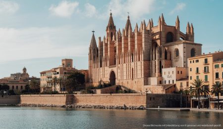 Ein Bild von Palma de Mallorca mit einem Kontrast aus traditionellem und modernem Stadtleben.