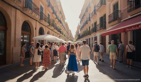 Mallorca: Kulturkonflikte und das Spannungsfeld zwischen Tradition und Moderne Straßenszene in Palma de Mallorca mit kulturellen Einflüssen