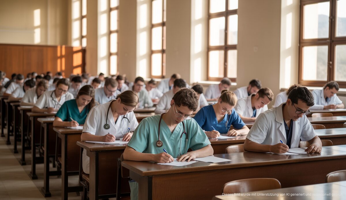 Medizinische Ausbildung auf Mallorca: Angebote und Entwicklungen Medizinstudenten in der Universitat de les Illes Balears während einer Prüfung