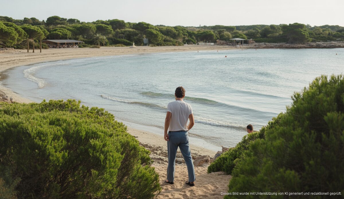 Regierung verteidigt Schutz von Es Trenc vor Falschinformationen Ein unberührter Strandabschnitt von Es Trenc auf Mallorca, frei von menschlichen Bauten, makellos unter natürlichen, einladenden Lichtverhältnissen.