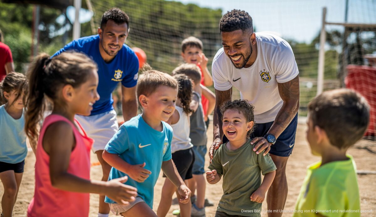 Teilnehmer am Sommercampus der Fundació Miquel Jaume in Palma de Mallorca beim Sport.