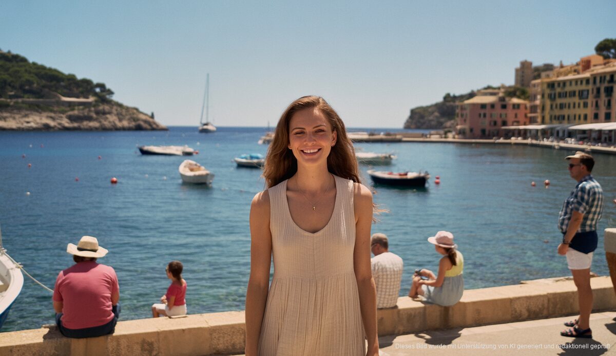 Sommerliches Wetter in Port d'Andratx, Mallorca mit klarem Himmel