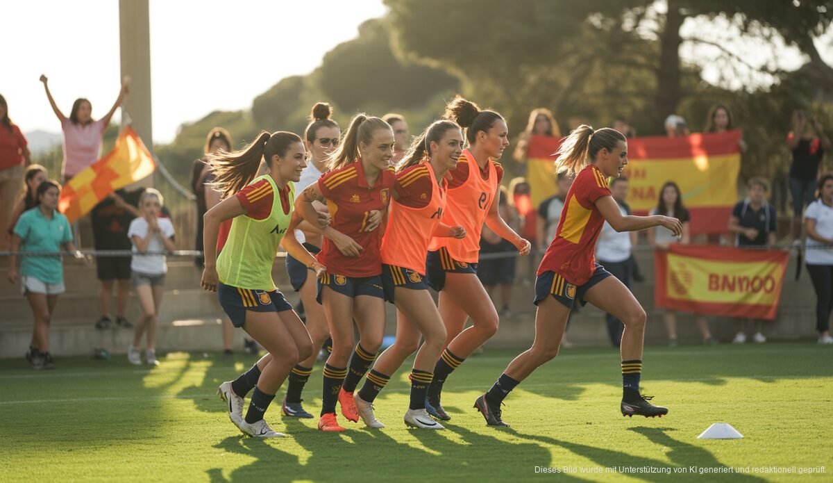 Spannung auf Mallorca: Spaniens Frauen gegen England im Showdown Spanische Frauen-Nationalmannschaft beim Training auf Mallorca