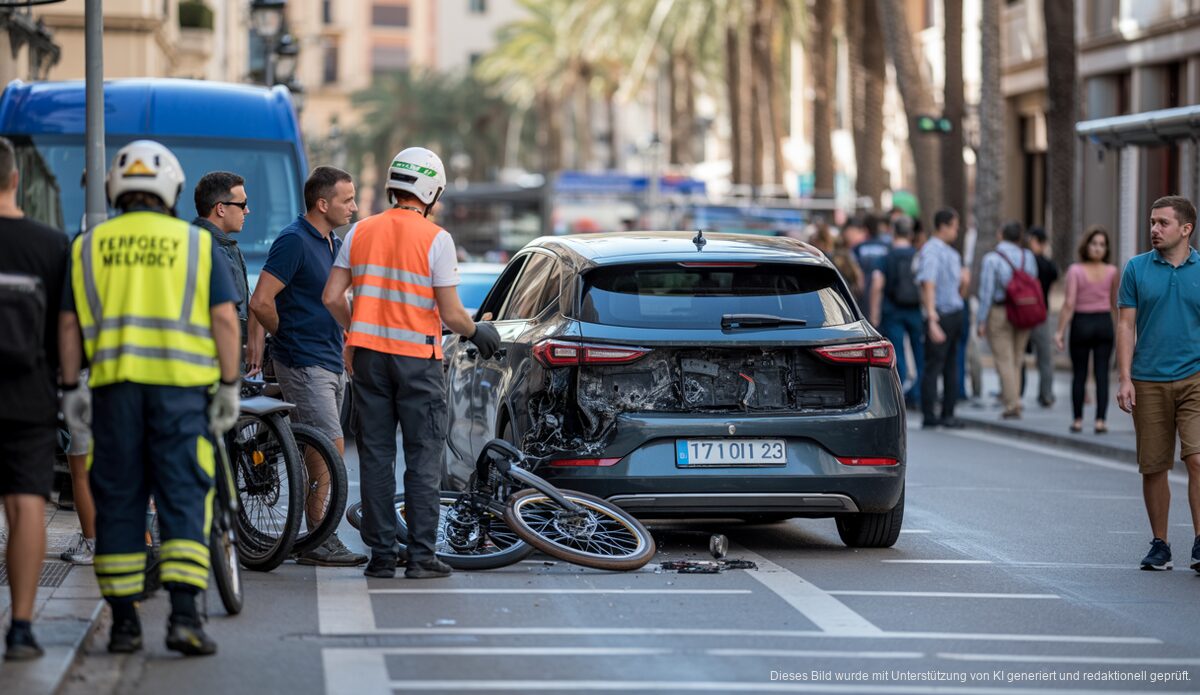 Explosion einer E-Bike-Batterie in Palma verursacht Schäden Explosionsszene einer E-Bike-Batterie in Palma
