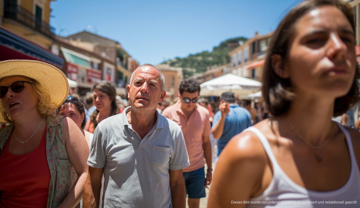 Hitzewelle in Sóller: Drastische Temperaturen und wenig Abkühlung Hitzewelle in Sóller mit hohen Temperaturen und Menschen, die Schatten suchen.