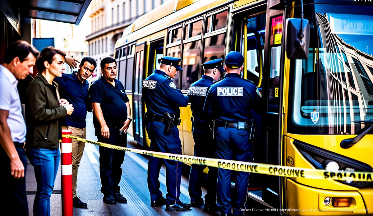 Polizei untersucht einen Bus nach einem Messerangriff in Palma de Mallorca