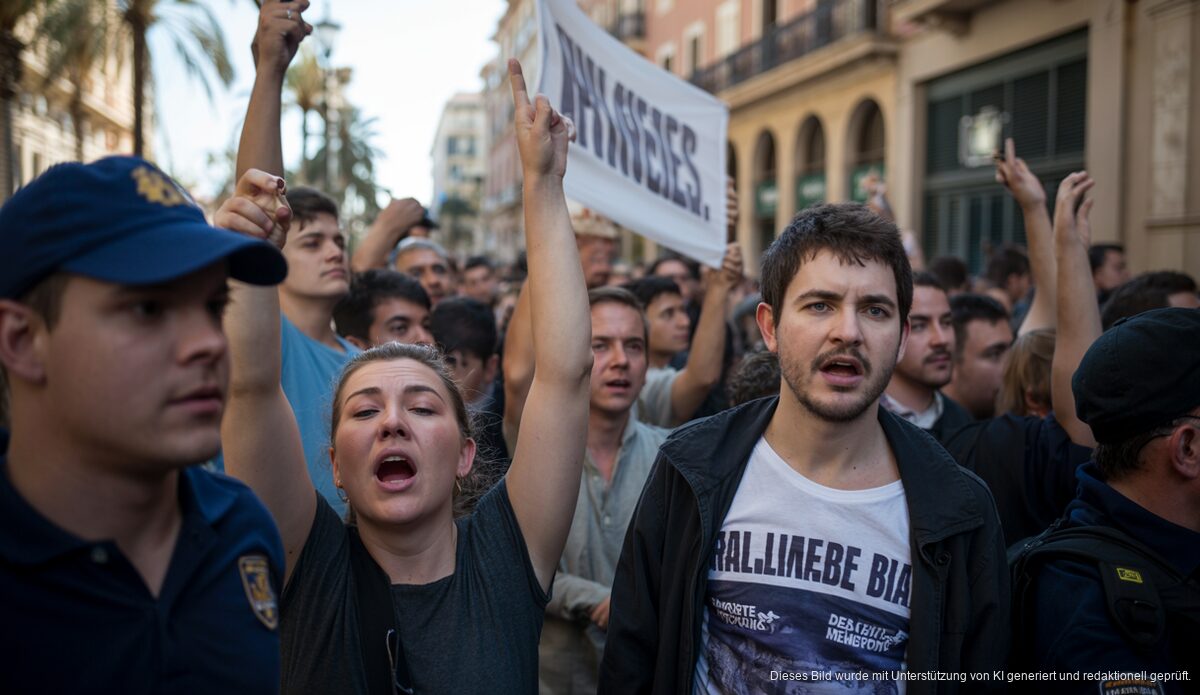 Demonstration in Palma de Mallorca gegen touristische Überfüllung