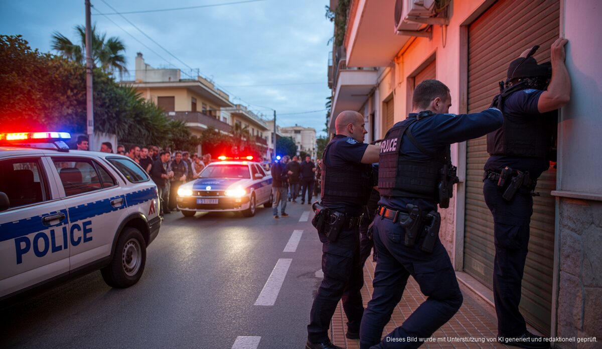 Jugendbande auf Mallorca nach Raubüberfällen verhaftet Polizeieinsatz auf Mallorca: Beamte bei der Verhaftung von Jugendbande