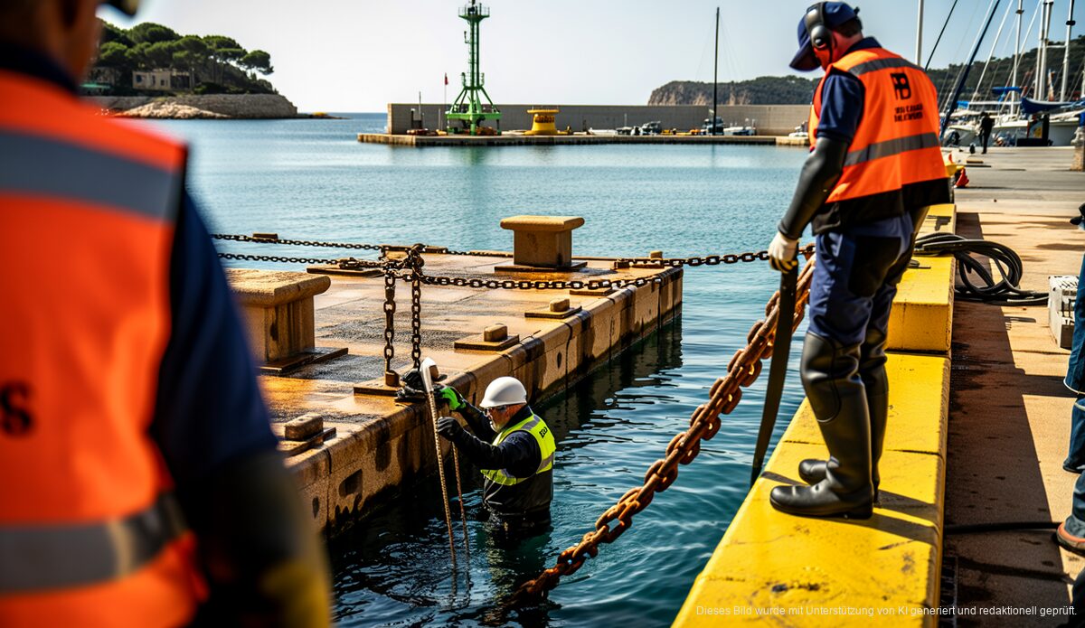 Wartungsarbeiten an Hafeninfrastruktur auf Mallorca von Ports de les Illes Balears