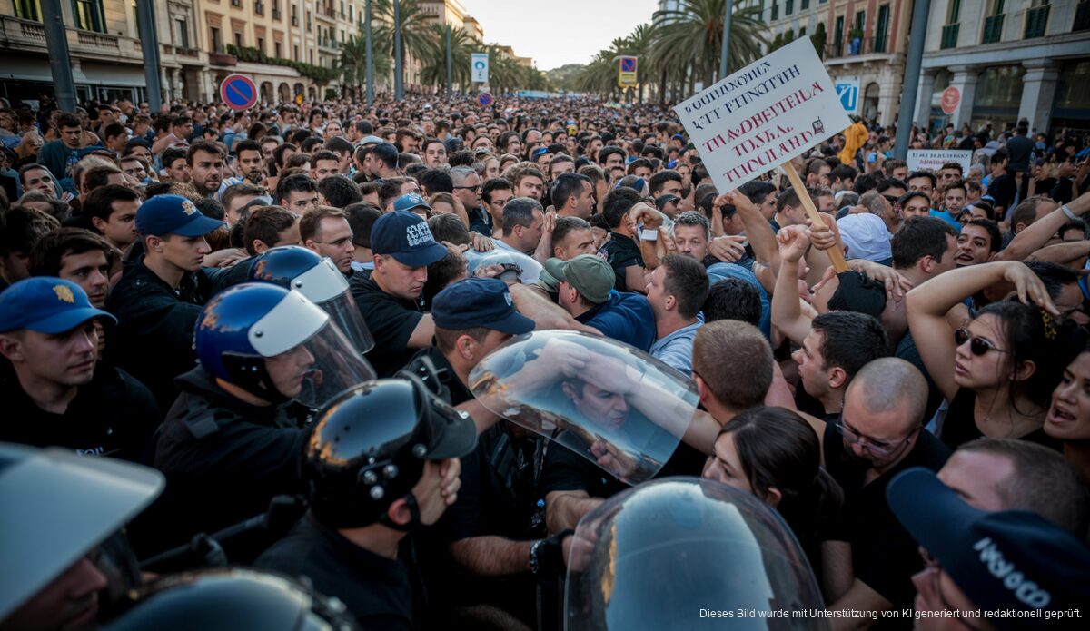 Gewaltsame Proteste in Palma enden in Straßenschlachten Demonstrationen gegen Massentourismus in Palma mit Polizeieingriff