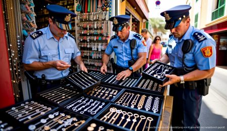Polizei beschlagnahmt gefälschten Schmuck in einem Geschäft auf Mallorca