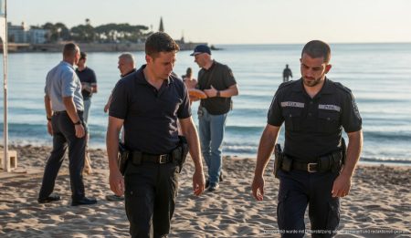 Schockierende Vorfälle auf Mallorca: Drei Männer festgenommen Playa de Palma bei Sonnenaufgang mit Polizeieinsatz