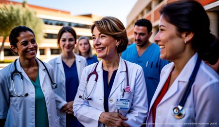 Son Espases erweitert Allergologieteam auf Mallorca Ärzte des Son Espases Krankenhauses begrüßen Patienten in Palma de Mallorca