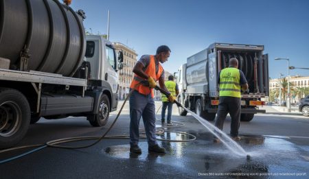 Palmas Reinigungsprogramm beseitigt 44 Tonnen Abfall Städtische Reinigungsarbeiten in Palma de Mallorca im Rahmen des Programms Palma a Punt.