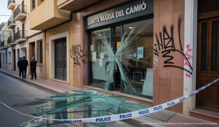 Aktivistinnen vandalisierten Immobilienbüros auf Mallorca Bild von vandalisiertem Immobilienbüro auf Mallorca