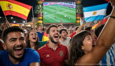 Finale der Fußball-WM: Public Viewing auf Mallorca begeistert tausende Fans Fußballfans beim Public Viewing des WM-Finales in Palma de Mallorca